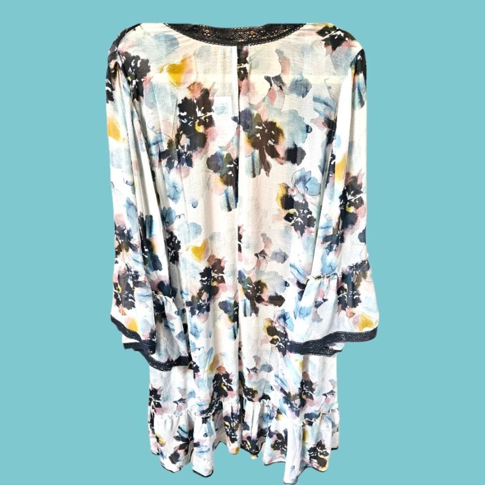 TORRID Textured Plus Size Chiffon Midi Ruffle Kimono.โJUST IN! - Picture 8 of 16